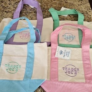 Trader Joe's Mini Pastel Tote Bags Set